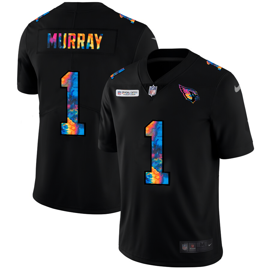 NFL Arizona Cardinals #1 Kyler Murray Men Nike MultiColor Black 2020 Crucial Catch Vapor Untouchable Limited Jersey->los angeles chargers->NFL Jersey